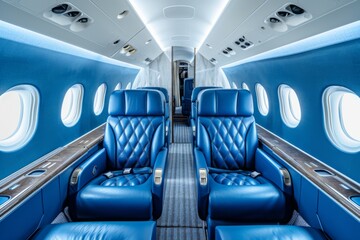 Fototapeta premium Luxurious Private Jet Interior