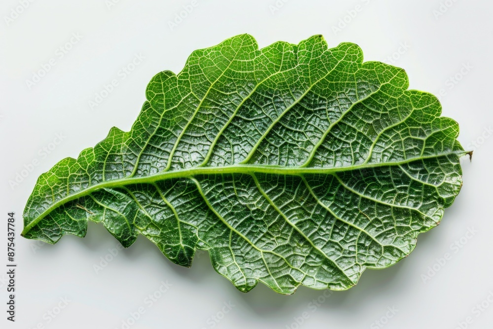 Wall mural green leaf texture close-up