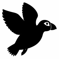 Puffin vector illustration, bird  isolated on white, Puffin silhouette, Puffin  vector art