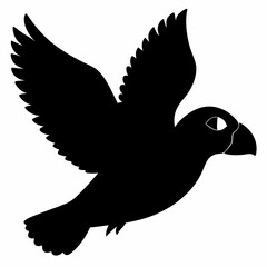 Puffin vector illustration, bird  isolated on white, Puffin silhouette, Puffin  vector art