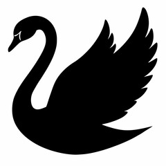 Obraz premium Swan vector illustration, bird isolated on white, Swan silhouette, Swan vector art