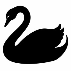Swan vector illustration, bird  isolated on white, Swan silhouette, Swan  vector art