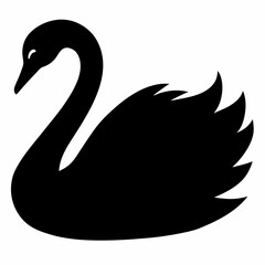 Swan vector illustration, bird  isolated on white, Swan silhouette, Swan  vector art