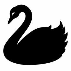 Swan vector illustration, bird  isolated on white, Swan silhouette, Swan  vector art