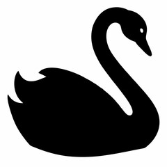 Swan vector illustration, bird  isolated on white, Swan silhouette, Swan  vector art