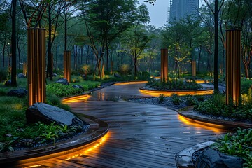 Eco friendly lighting solutions in public spaces enhancing ambiance and reducing energy use