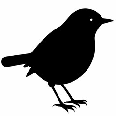 Warbler vector illustration, bird  isolated on white, Warbler silhouette, Warbler vector art