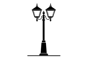  room lamp post icon silhouette vector illustration