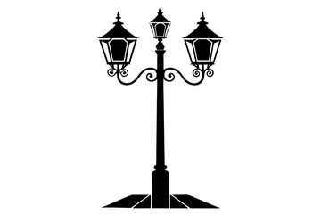 room lamp post icon silhouette vector illustration