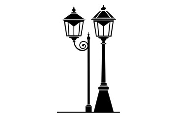 room lamp post icon silhouette vector illustration