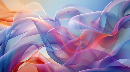 Fototapeta premium Abstract composition of overlapping translucent shapes and vibrant gradients, creating a visual symphony of color and light.