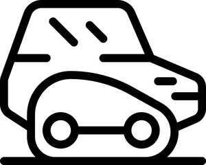 Icon of an autonomous shuttle moving on the road, designed with a bold outline for a modern and minimalist look