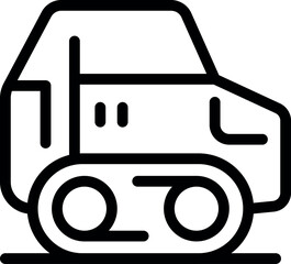 Line drawing of a small bulldozer working on a construction site