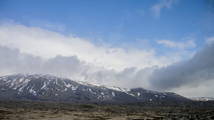 Fototapeta premium interesting icelandic mountain formations of lava, balast, at the Snaefellsjokull