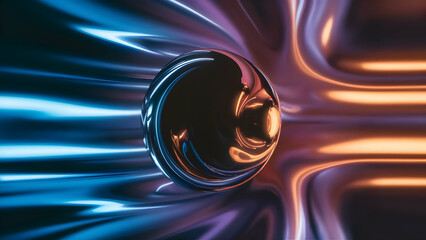 Chrome Gradient Abstract Retro Landscape