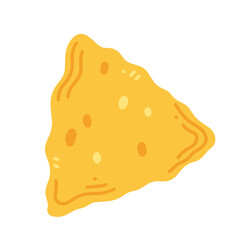 Nachos in cartoon flat style isolated on white background. illustration with Mexican traditional food.