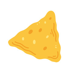 Nachos in cartoon flat style isolated on white background. illustration with Mexican traditional food.
