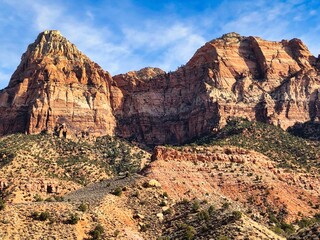 Winter View in Zion National Park in Utah.