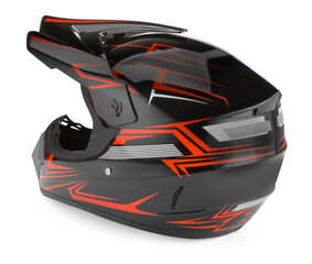 New modern motorcycle helmet isolated on white