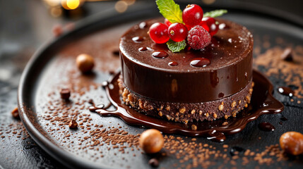 chocolate cake on a plate