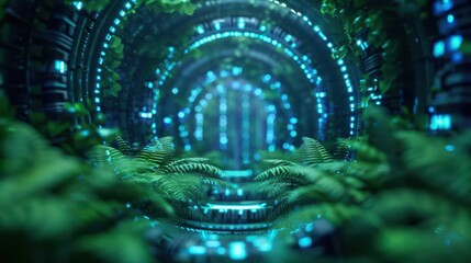 A futuristic startup incubator helps entrepreneurs set enchanted goals that magically adapt and evolve based on market trends