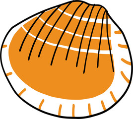 Doodle freehand drawing of seashell.	