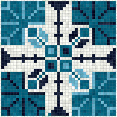 Mosaic tiles  background, seamless vector pattern