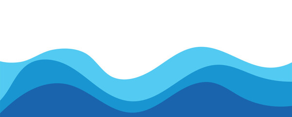 Sea waves layered vector background illustration and sea beach vector illustration.