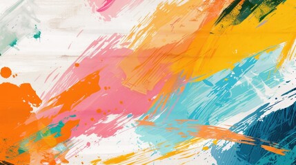Colorful abstract art with brush strokes on textured background