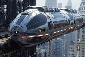 An innovative travel service introduces enchanted airships that dock at rooftop stations