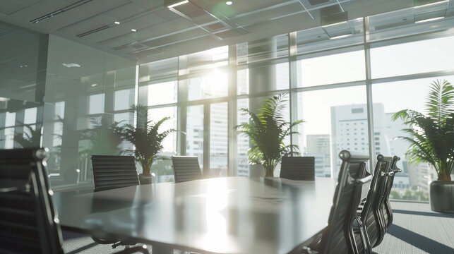 Award-winning modern conference room with minimalist design, ideal for professional meetings