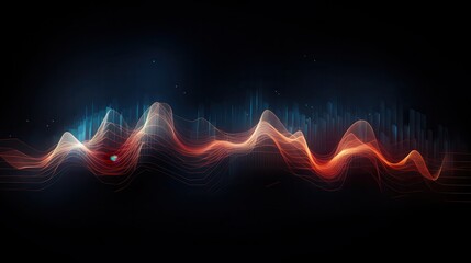 Sound wave visualization on a dark background, perfect for audio engineering software interfaces or music tech advertisements