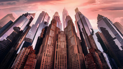 Concrete Canvas Skyscrapers Pierce the Pastel Sky