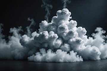 Naklejka premium Realistic dry ice smoke clouds fog overlay perfect for compositing into your shots. Simply drop it in and change its blending mode to screen or add.