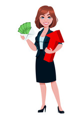 Beautiful businesswoman cartoon character