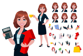Beautiful businesswoman cartoon character