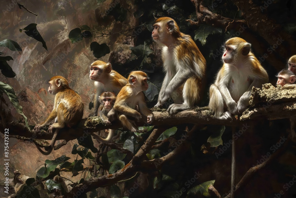 Canvas Prints monkeys in a tree