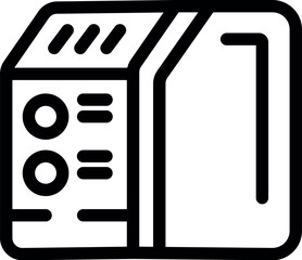 Line art icon of a microwave oven, ideal for representing cooking and food preparation