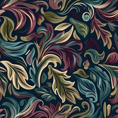 Sophisticated Olive Green Leaf and Dot Design