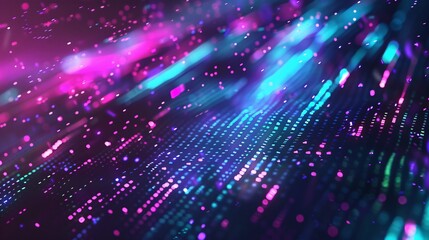 Naklejka premium Abstract background Flowing neon circuits in blue and purple