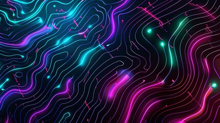 A glowing blue and pink circuit board and futuristic feel