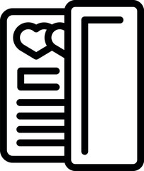 Online dating app is displaying a list of potential matches with two hearts symbolizing love and relationships