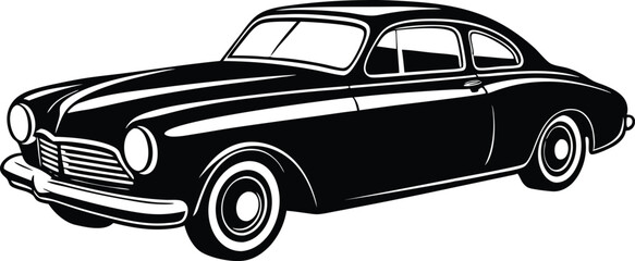 hotrod classic car vector graphic. american vintage hot rods car silhouette vector