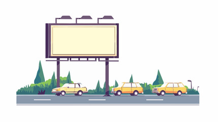 Fototapeta premium Empty outdoor billboard mockup high traffic ready for your company or brand. Hd business marketing advertising blank mockup asset completely lossless resizable vector on white background generative ai