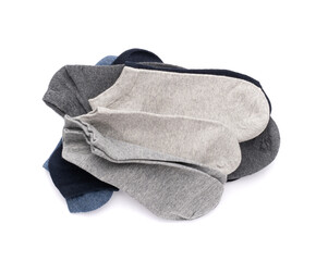 New Cotton Socks Isolated, Folded Sportswear Set, Classic Unisex Cotton Socks Collection