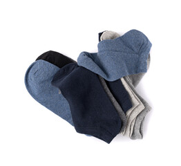 New Cotton Socks Isolated, Folded Sportswear Set, Classic Unisex Cotton Socks Collection