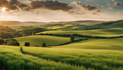 Obraz premium landscape with field and sky