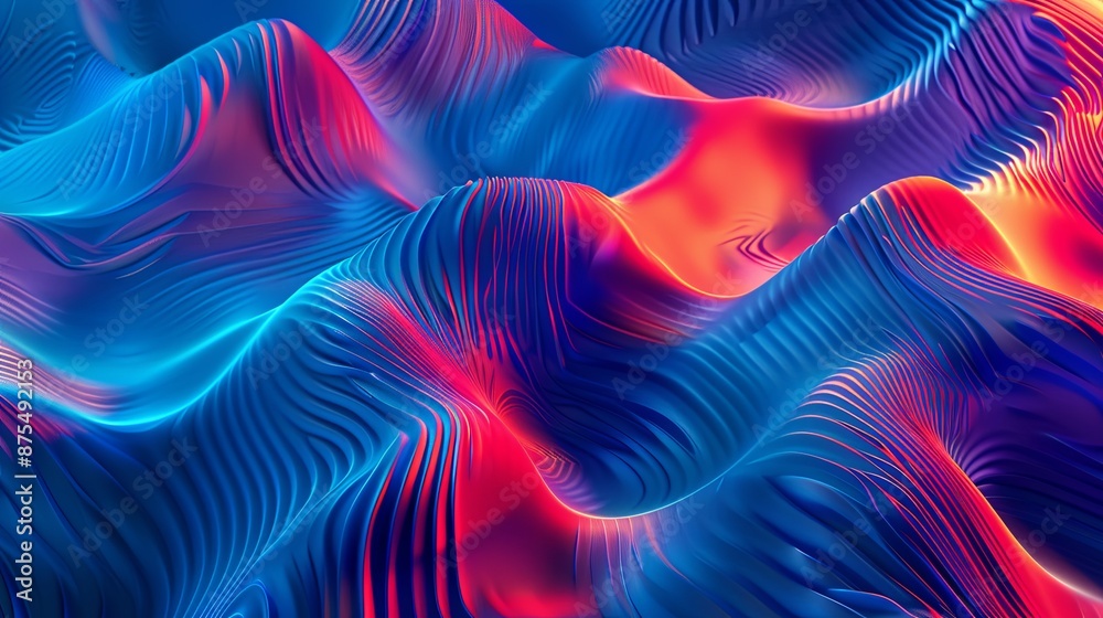 Poster vibrant blue and red abstract noise pattern seamless background