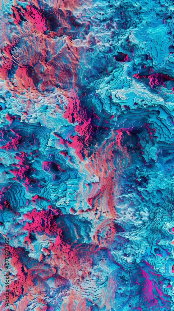 Poster vibrant blue and red digital noise abstract seamless background pattern