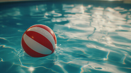 Beach ball in the pool water